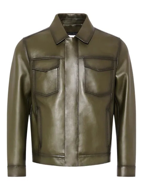Yves Salomon Pocket denim style leather jacket