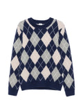 Eleventy long-sleeve argyle-knit sweater
