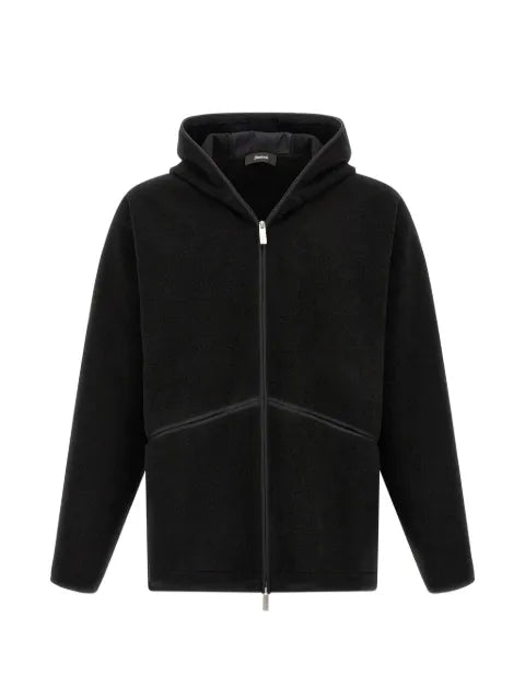 Laminar hooded textured jacket