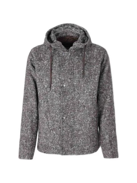 Herno herringbone-pattern hooded jacket
