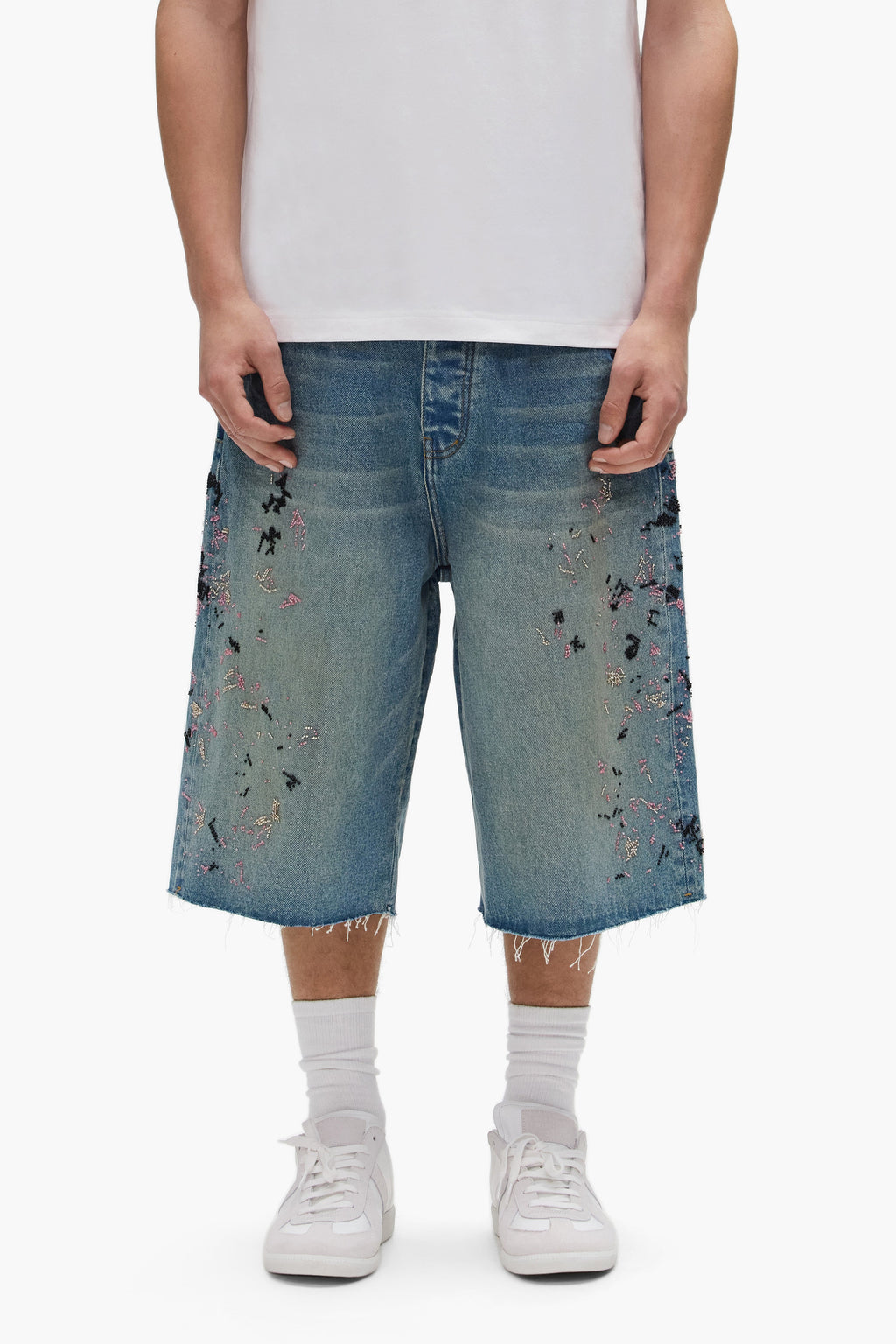 P070 Beaded Splatter Short