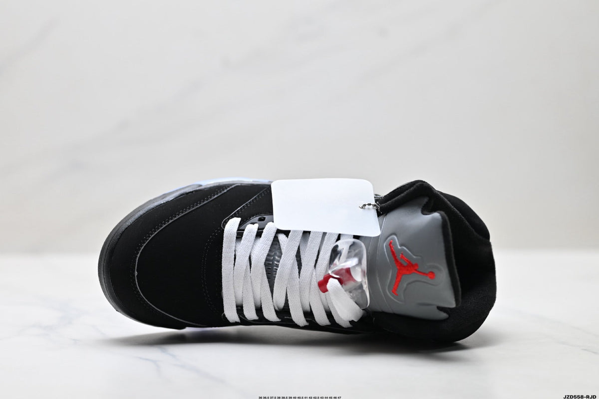 Air Jordan 5 Retro Black Fire Red White Sneakers