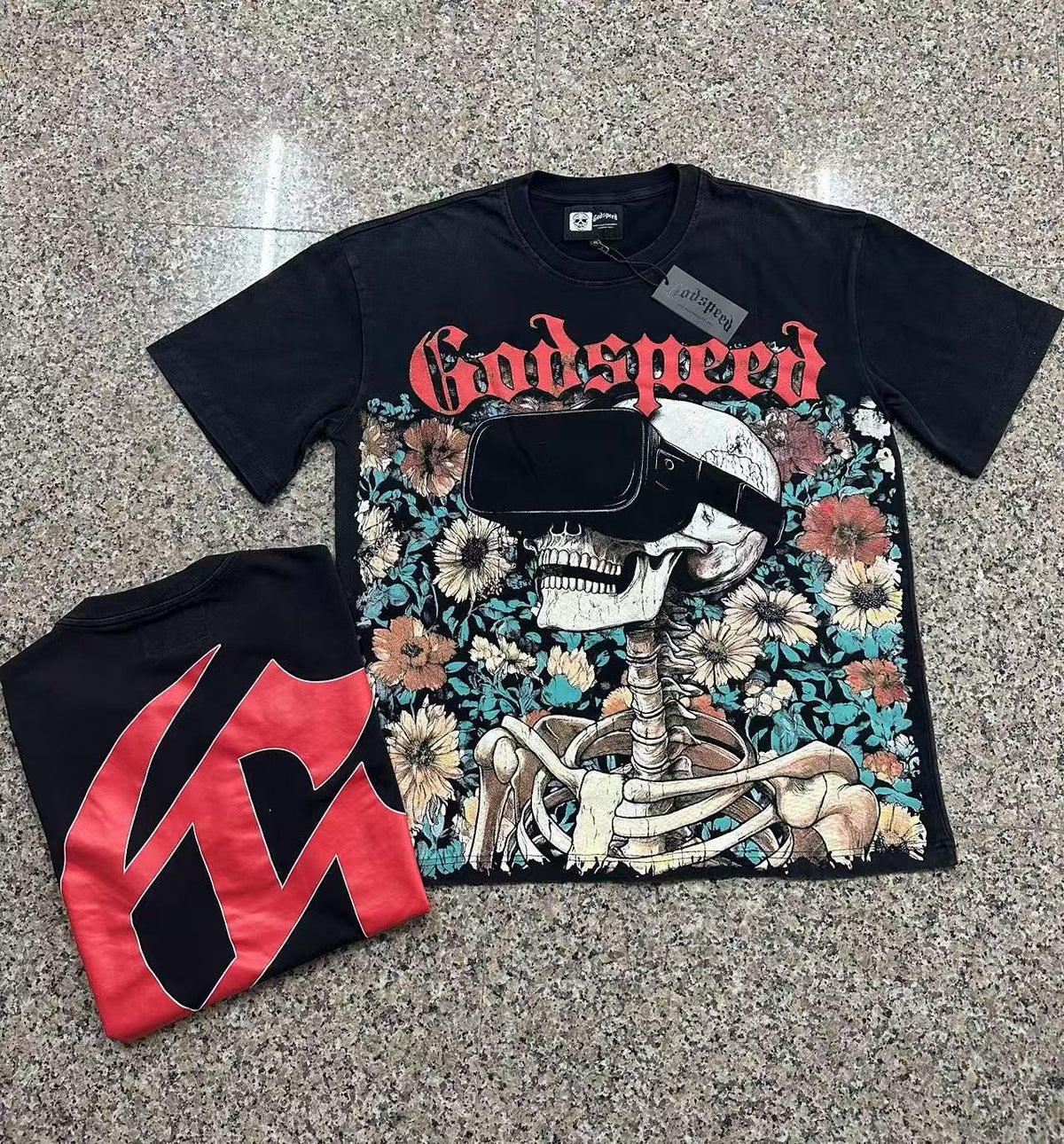 Godspeed Washed Black Rock Graphic T-Shirt