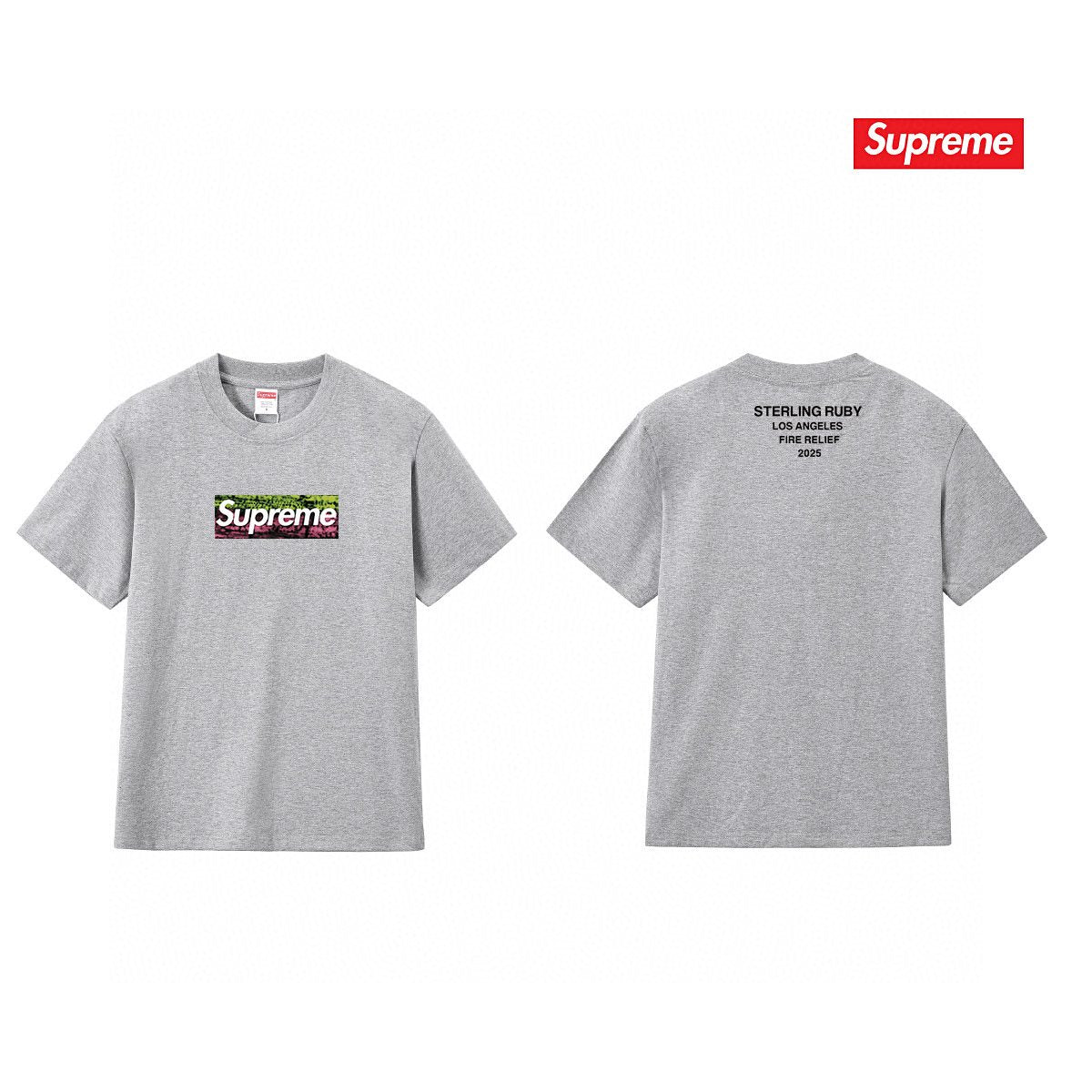Supreme Los Angeles Wildfire Relief Box Graphic T-Shirt