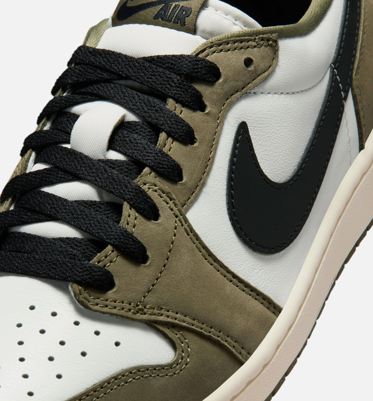 Air Jordan 1 Low OG Mens Lifestyle Shoe - Medium Olive/Black/Summit White/Sail