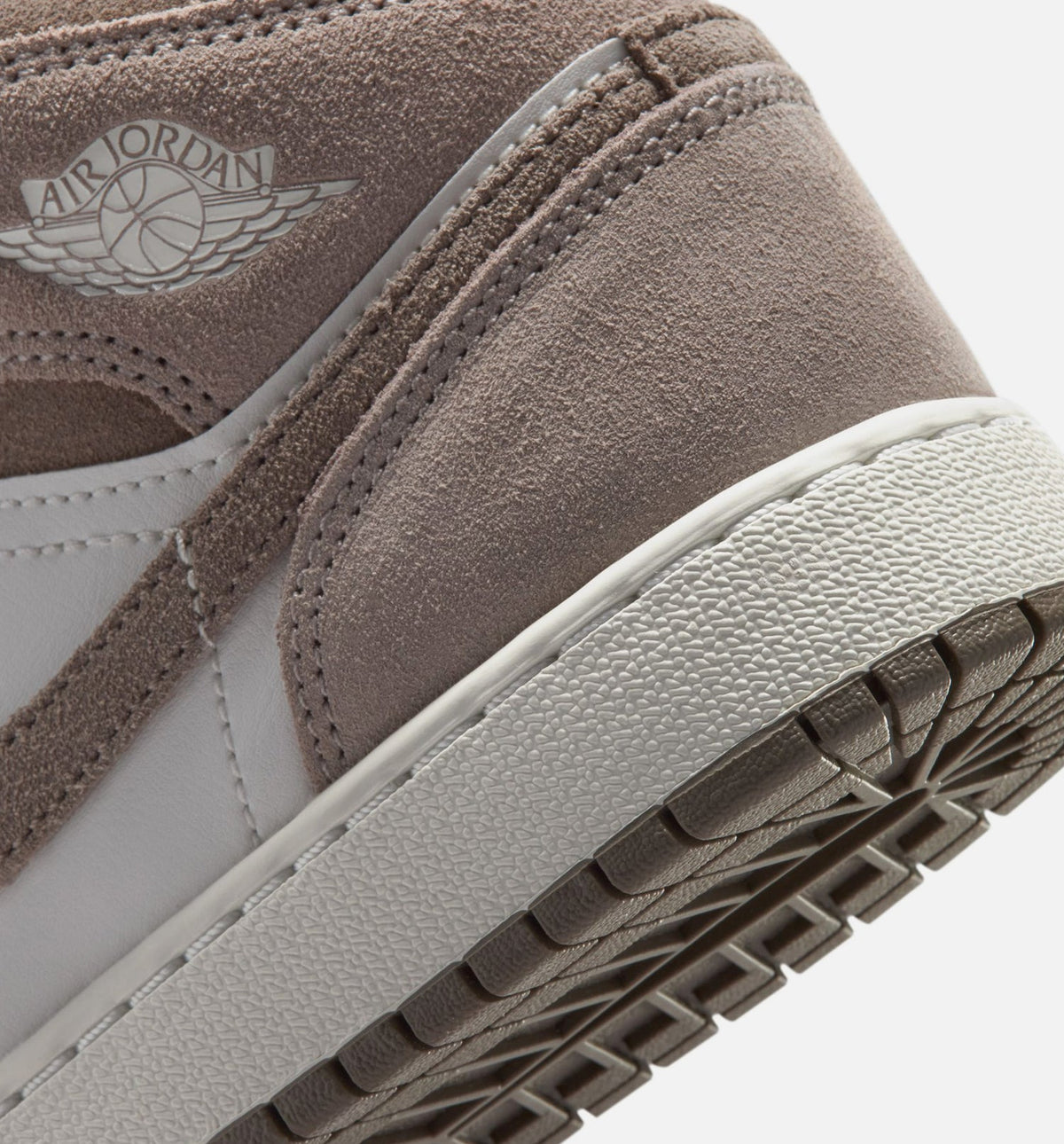 Air Jordan 1 Mid Grade School Lifestyle Shoe – Enigma Stone/Olive Grey/Summit White