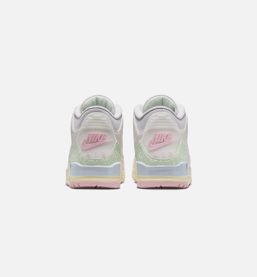 Air Jordan 3 Retro Sail and Jade Aura Men's Sneakers - Sail / Jade Aura / Aura / Iced Carmine