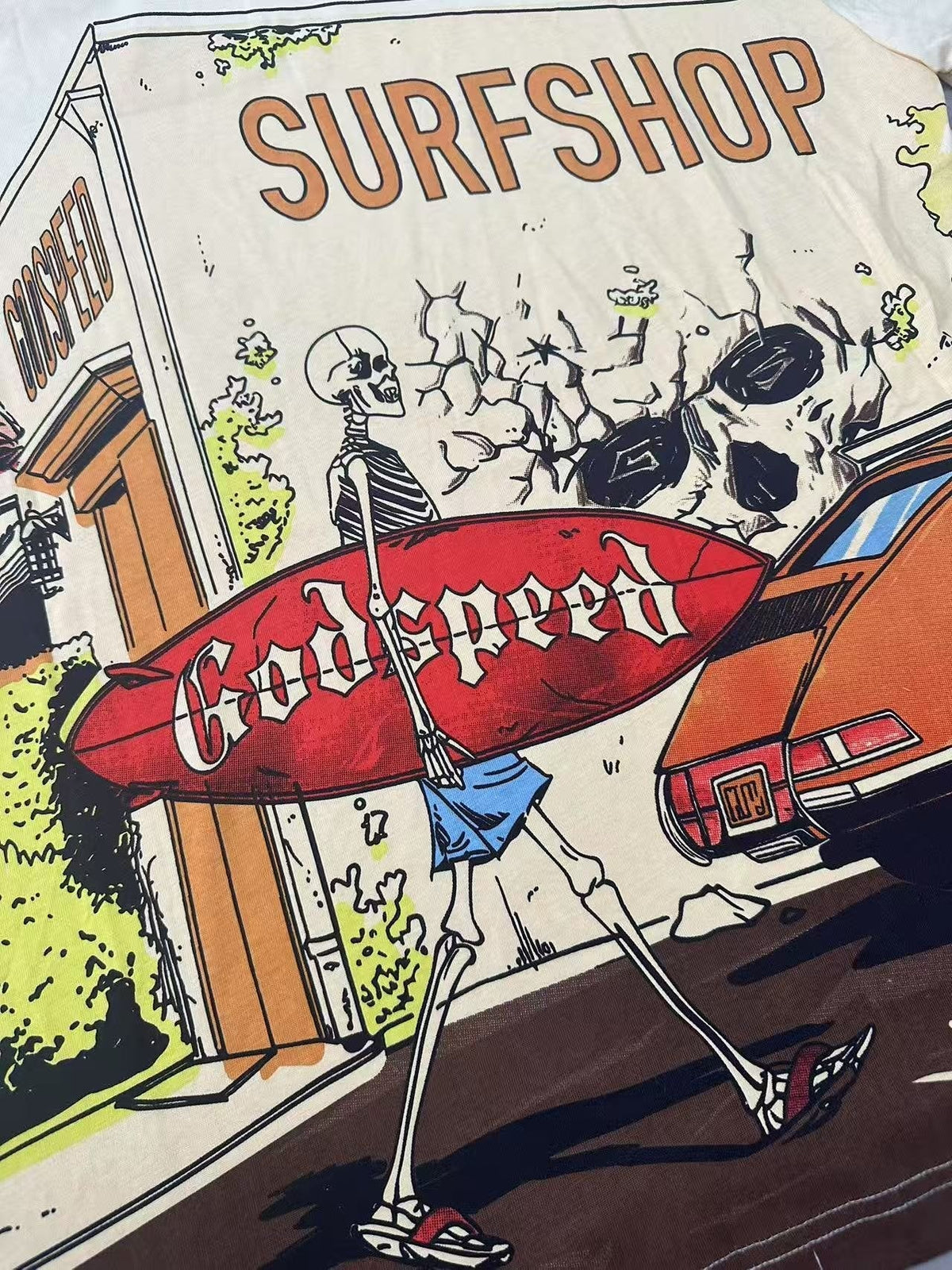 Godspeed Surfshop Street Scene Graphic T-Shirt