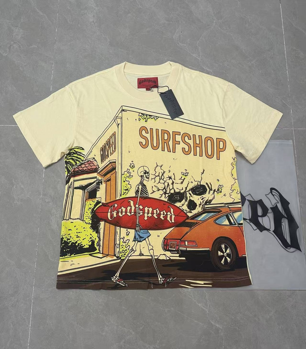 Godspeed Surfshop Street Scene Graphic T-Shirt