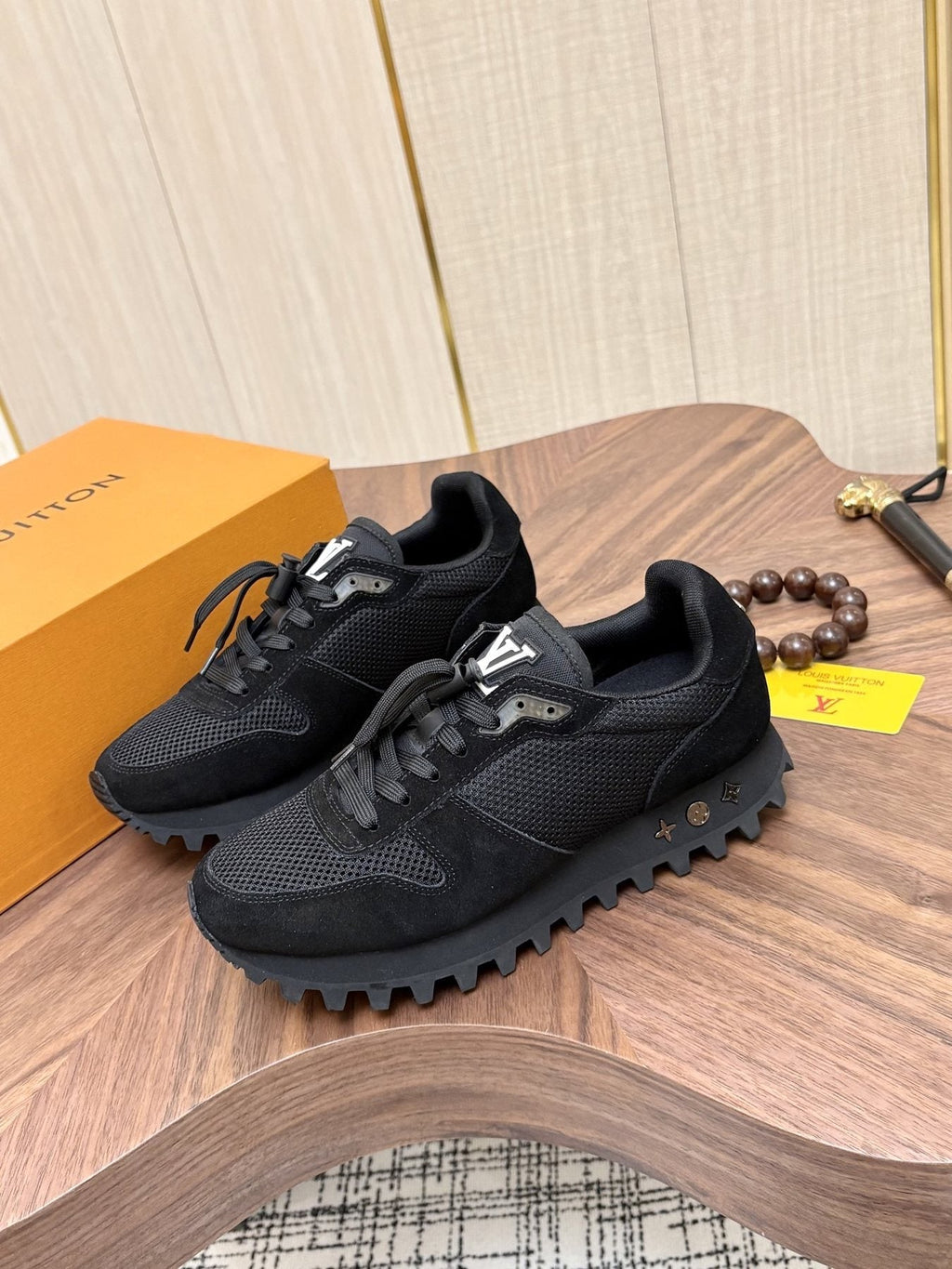 Louis Vuitton Black & Dark Gray Low-Top Sneakers - Chunky Treaded Sole