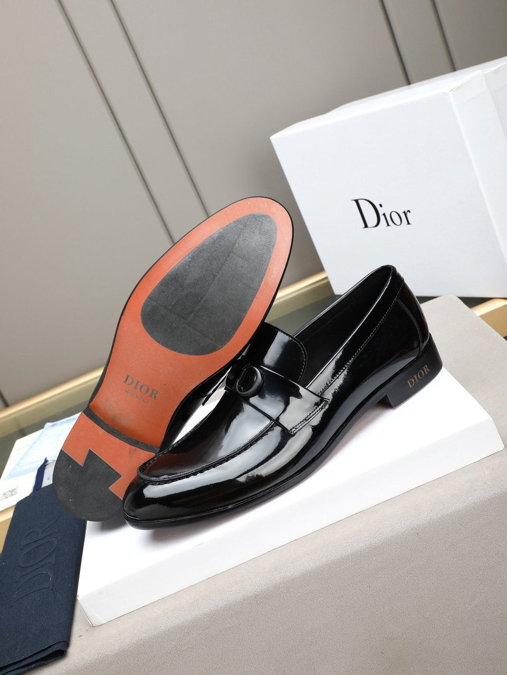 Dior Black Patent Leather Loafers