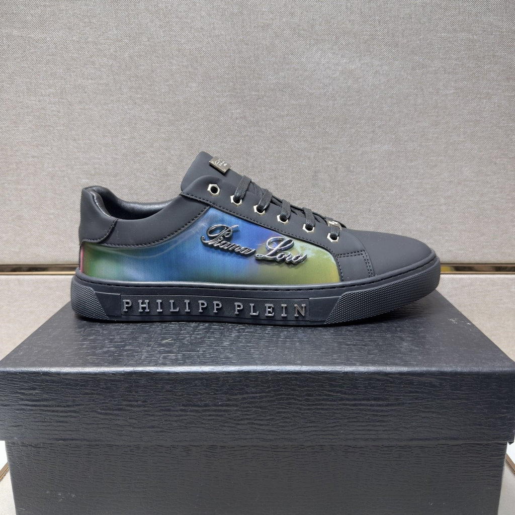 Philipp Plein Navy Iridescent Panel Sneakers