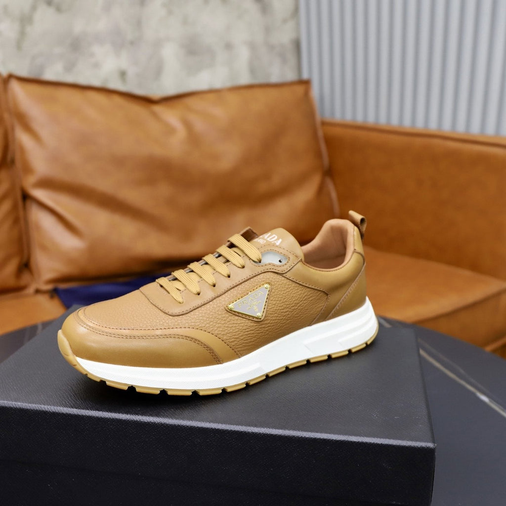 Prada Leather Lace-Up Sneakers