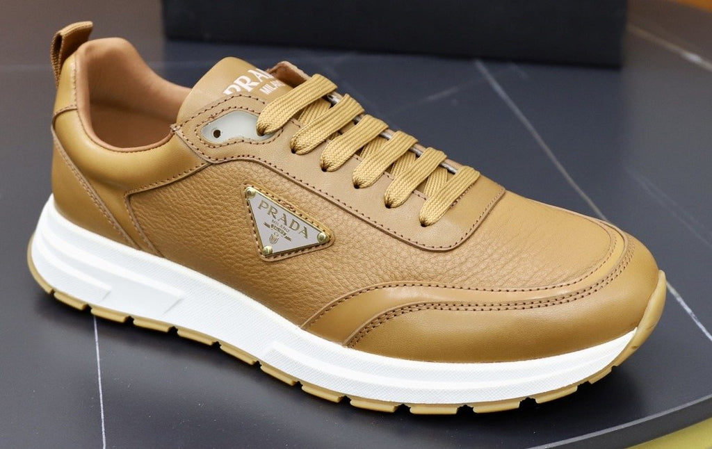 Prada Leather Lace-Up Sneakers