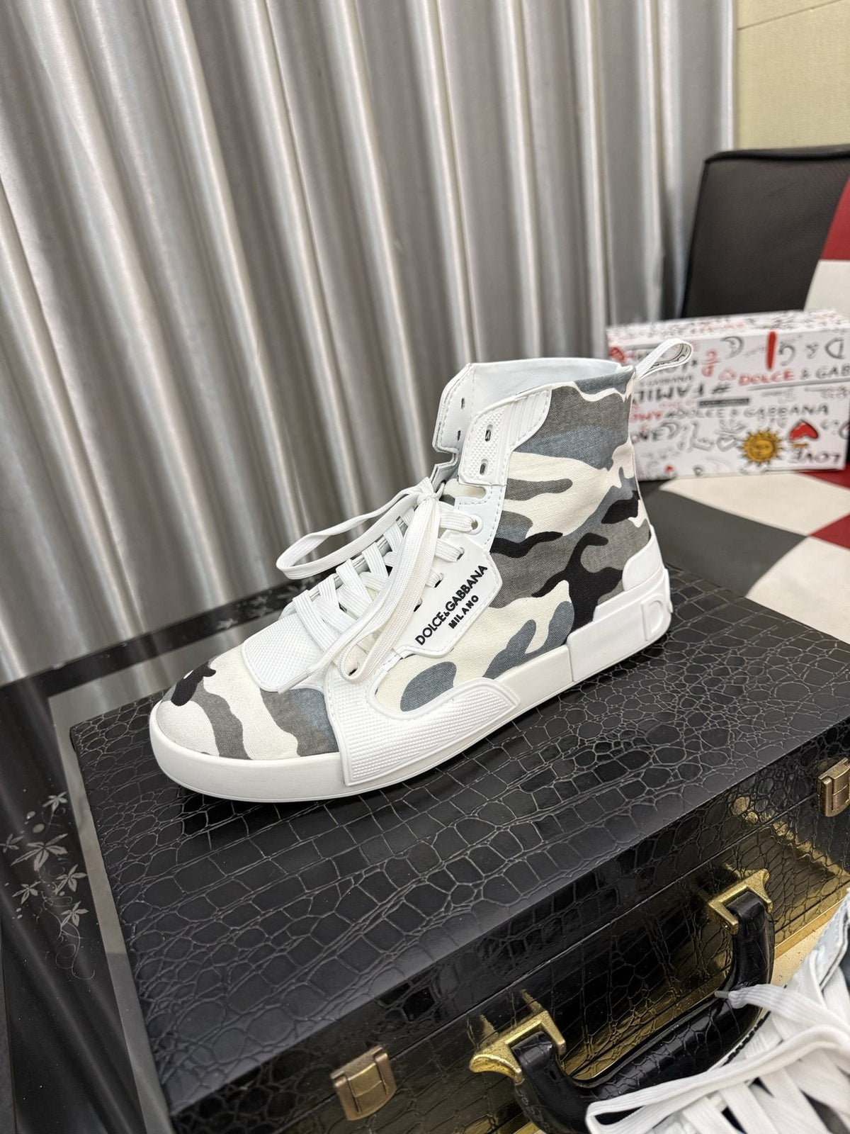 Dolce & Gabbana Paneled High-Top Sneakers