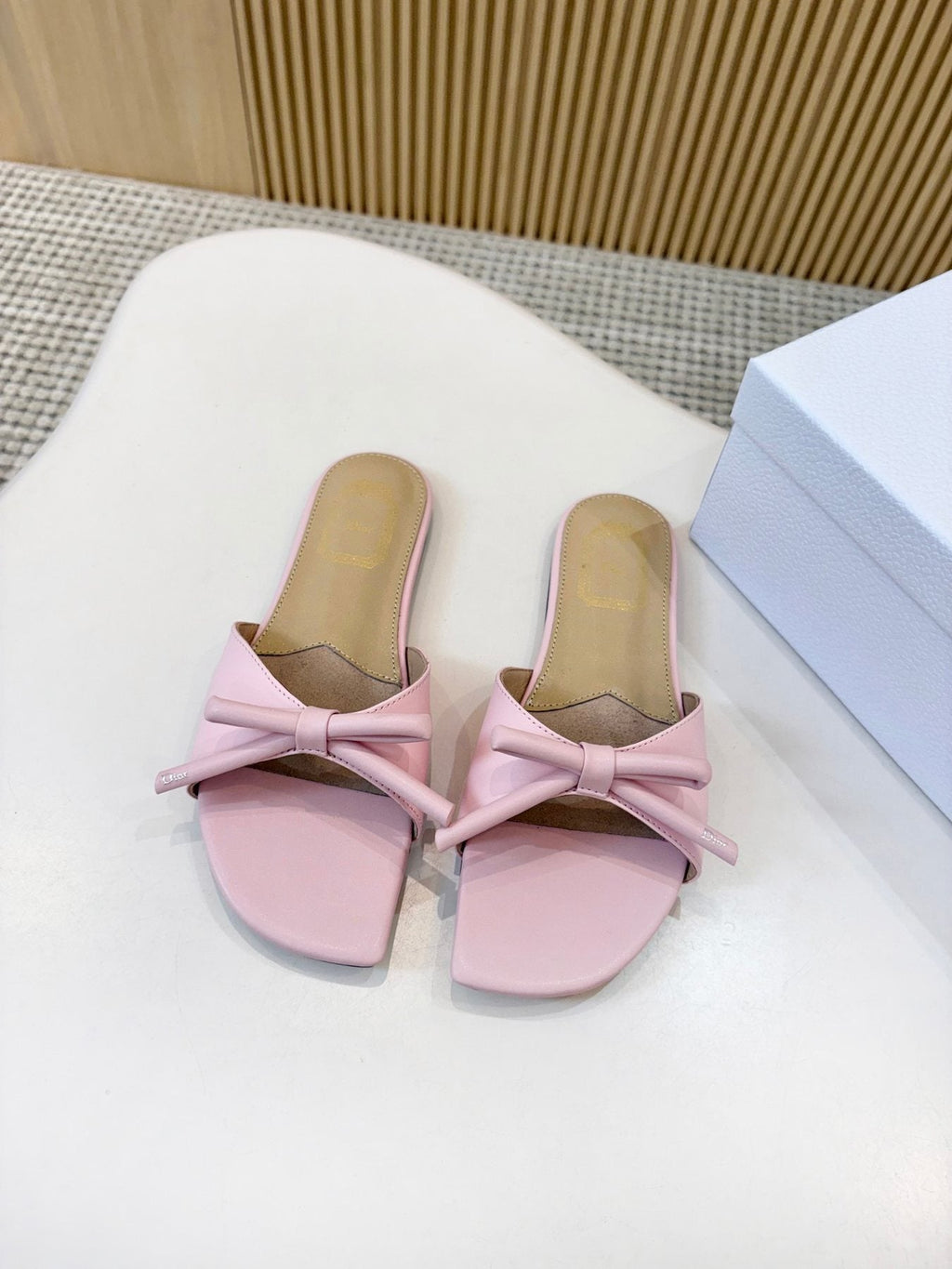 Dior Bow-Detail Slide Sandals