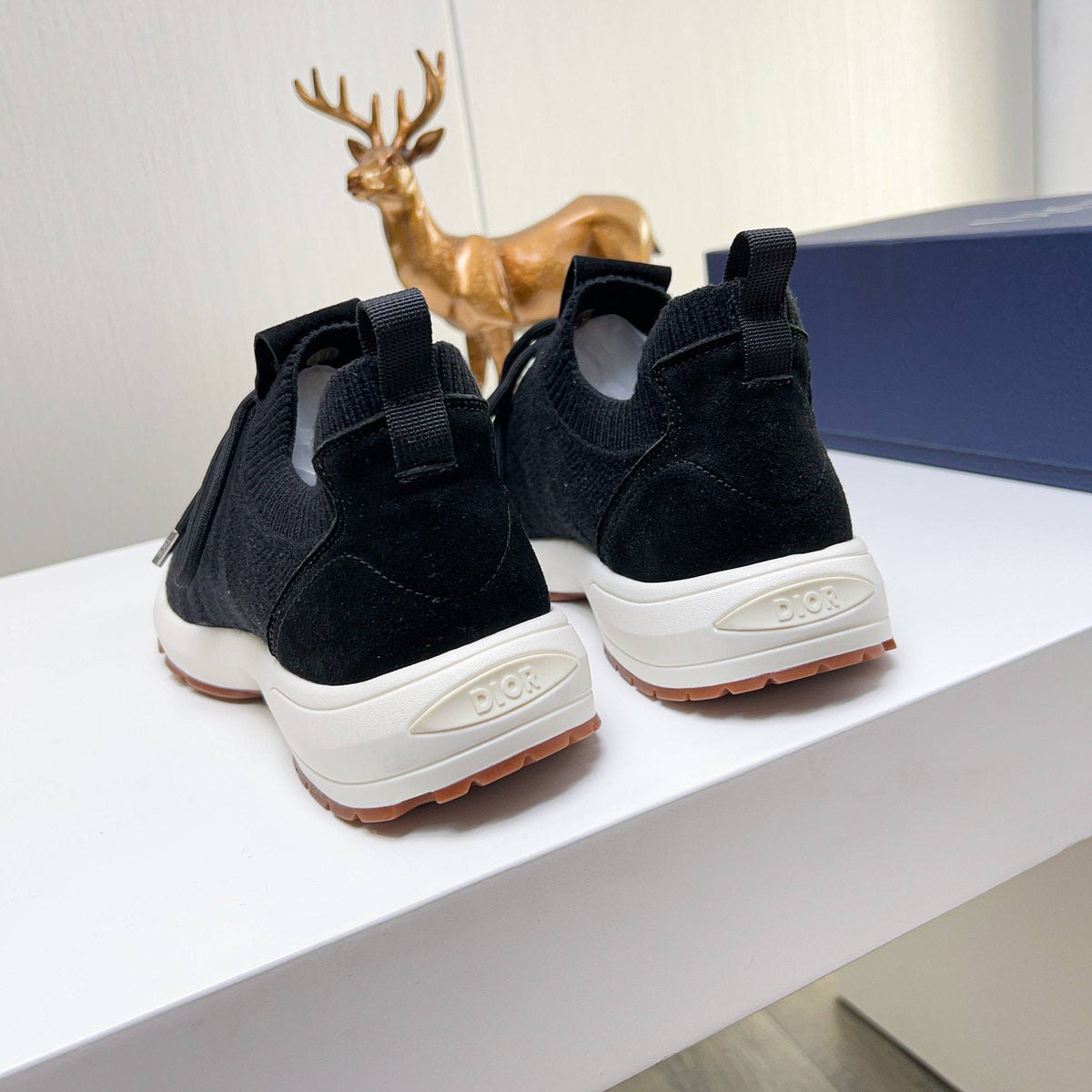 Dior Knit Lace-Up Sneakers - Rear Pull Tab