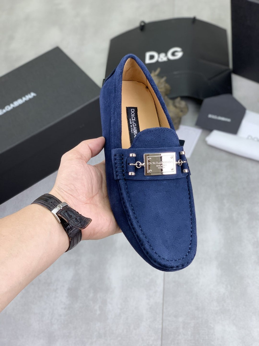 Dolce & Gabbana Metal-Detail Driving Loafers