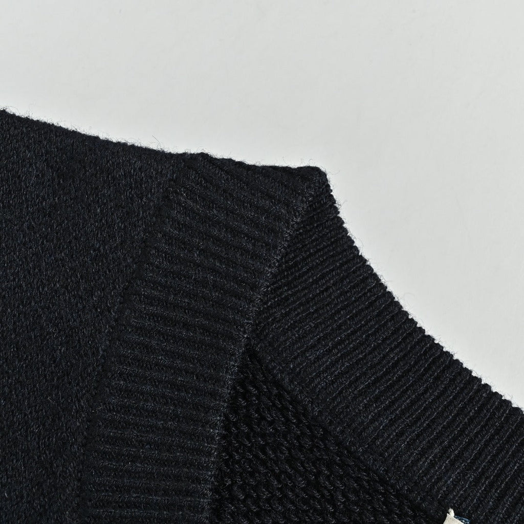 Moncler MC Sleeve Zip Pocket Two-Tone Crew Neck Sweatshirt — Black