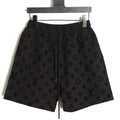 Louis Vuitton Tonal Monogram-Style Drawstring Shorts - Black